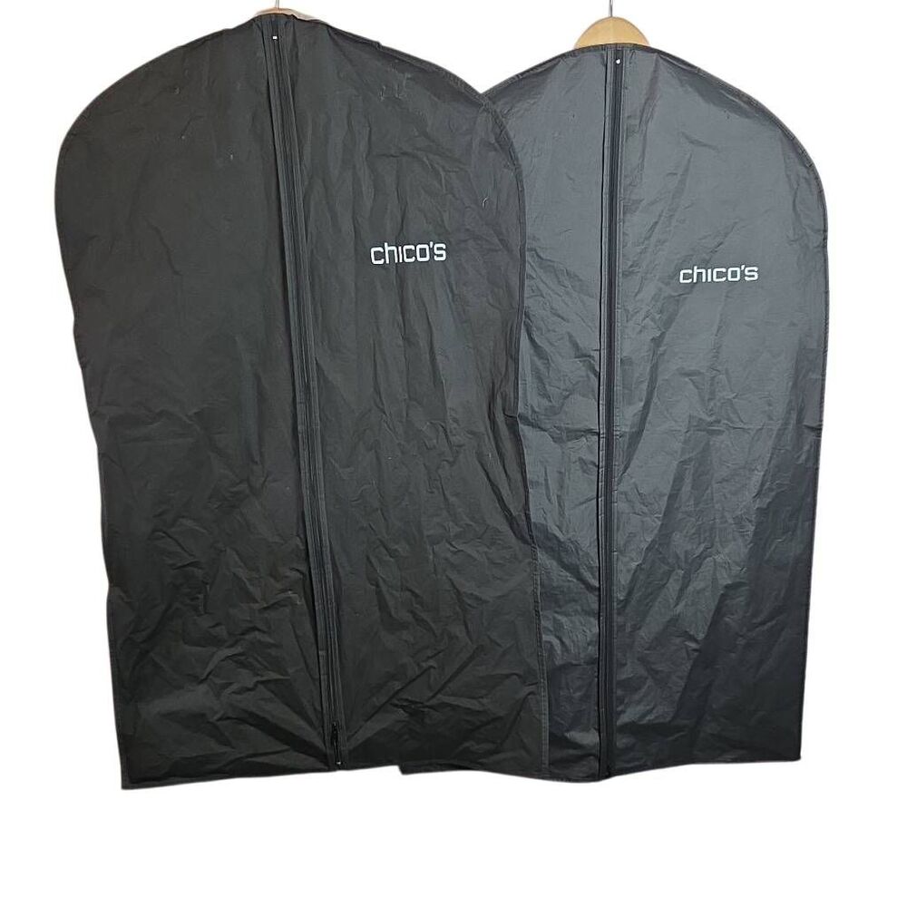 CHICO’S Nylon Dust Black‎ Garment Bags Bundle Preowned 39x24